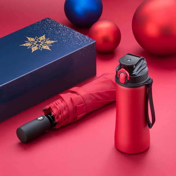 PRIMO EVERYDAY SET: WATER BOTTLE 550 ml & FULL AUTOMATIC UMBRELLA HARVARD