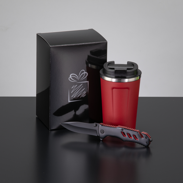 VAIRUOTOJO RINKINYS: TERMO PUODELIS NORDIC 350 ML & AVARINIS PEILIS