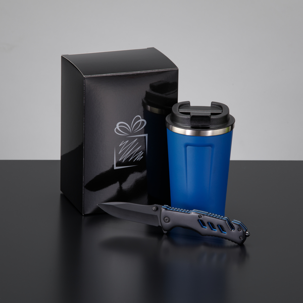 DRIVER SET: THERMAL MUG NORDIC 350 ML & EMERGENCY KNIFE