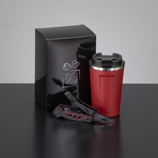 REISE-SET II: NORDIC THERMO-BECHER 350 ML UND OPTIMA-MULTITOOL