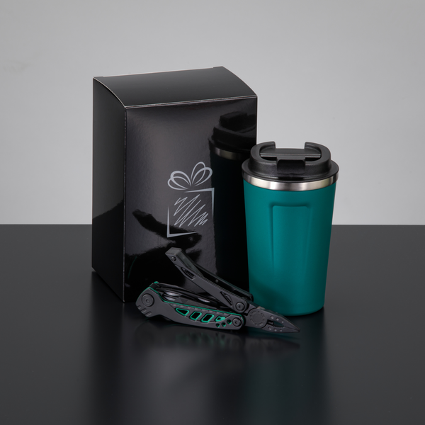 CEĻOJUMU KOMPLEKTS II: ZIEMEĻU TERMOSA KRŪZE 350 ML & OPTIMA DAUDZFUNKCIJU RĪKS