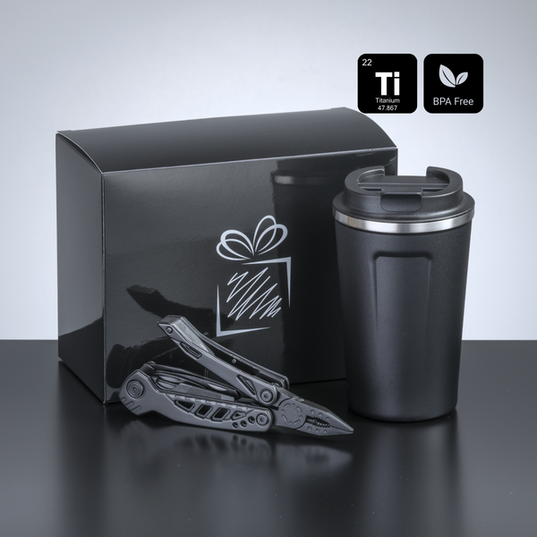 Travel Set II: cană termică nordic 350 ml și multitool optima