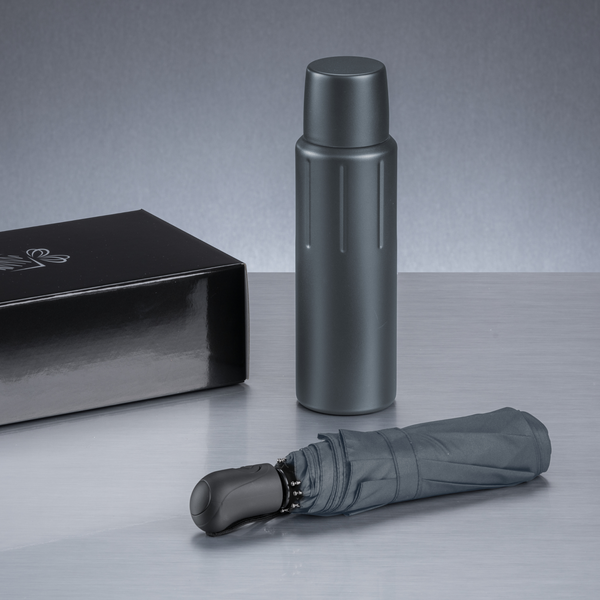 Scandic Set I: vakuum-thermos & automatischer regenschirm